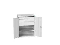 universele kast,HxBxD 1000x800x550mm,1xStalen bodem,3lade(n)