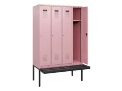 locker met bank,HxBxD 1950x1200x815mm,4vak,vak B 300mm,cilinderslot