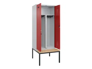 PBM-locker met bank,HxBxD 2120x800x815mm,2vak,vak B 400mm - 1