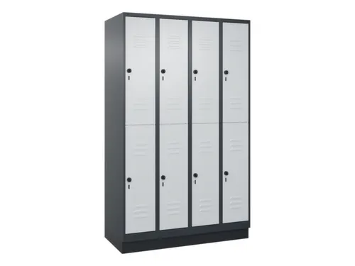 dubbeldekse locker,HxBxD 1950x1200x500mm,4x2vak.,vak B 300mm