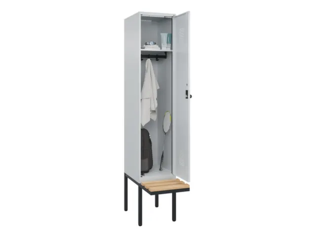 locker met bank,HxBxD 2120x400x815mm,1vak,vak B 400mm,draaigrendel