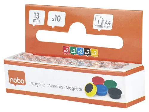 Magneet Nobo 13mm assorti 10 stuks