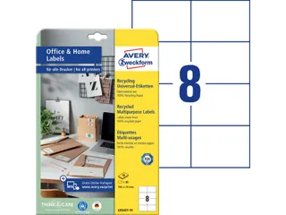 Etiket Avery Zweckform LR3427-10 105x74 mm recycled Wit 80 stuks - 5