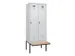 locker met bank,voor scheiding van kleding,HxBxD 2120x800x815mm,2vak