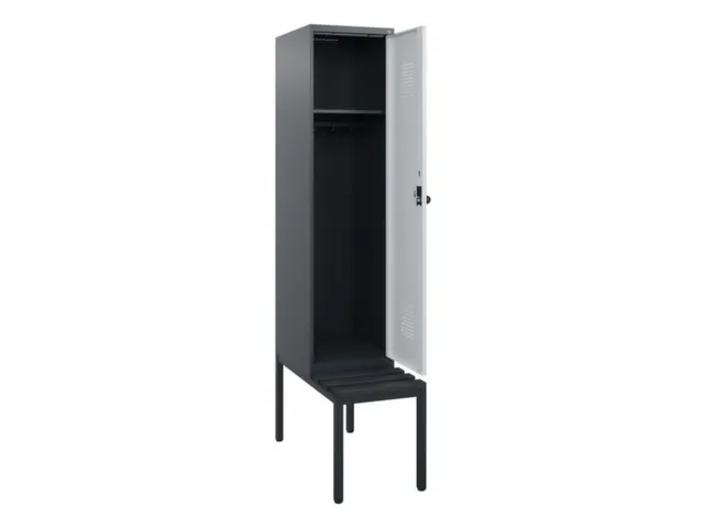 locker met bank,HxBxD 1950x400x815mm,1vak,vak B 400mm,draaigrendel