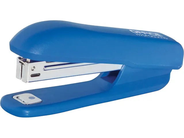 Nietmachine kunststof voor nietjes nr.10 tot 16 vel 50mm blauw