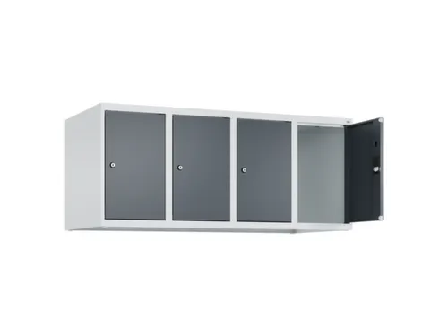 opzetkast,v. locker,4vak.,vak B 300mm,HxBxD 500x1200x500mm,vleugeldeur