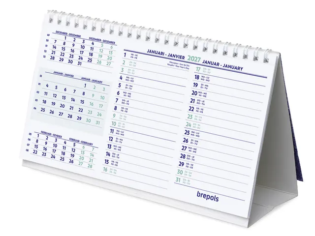 Bureaumaandkalender 2027 Brepols 210x125mm