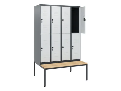 Dubbeldekse dekenkist,HxBxD 1950x1200x815mm,4x2vak.,vak B 300mm