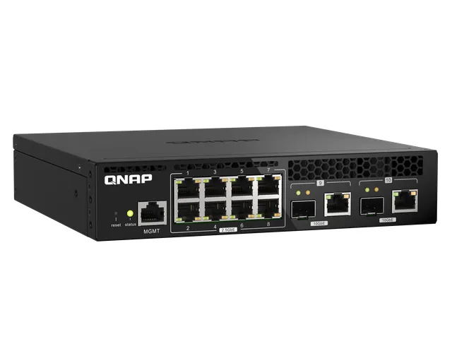 8x RJ45 2.5GbE, 2x 10GbE SFP+/RJ45 Combo, Web Managed, 100-240VAC, 50/