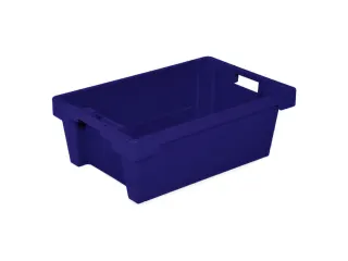 Euronorm Draaistapelbak 200x600x400mm Wanden/bodem Gesl. Blauw 32l - 1