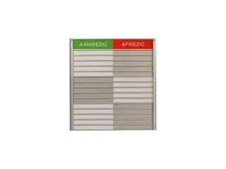 Menoor In-Uit bord 15 namen Aluminium Aanwezig/Afwezig Groen/rood - 1