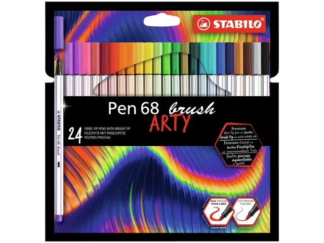 Brushstift STABILO Pen 568/24 Arty assorti set à 24 stuks