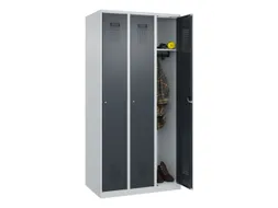 locker,HxBxD 1850x900x500mm,3vak,vak B 300mm,cil.-slot,staand op vloer
