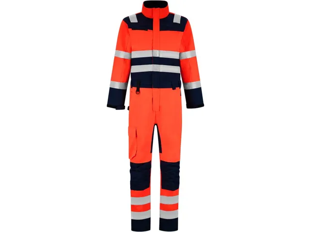 Tricorp 753009 coverall, neonrood/inktblauw, maat 50, per stuk