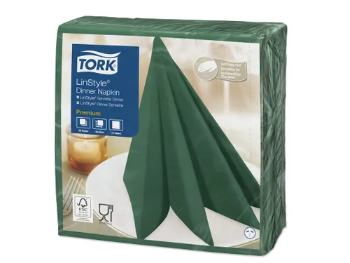 Tork 478847 Premium Linstyle Dinnerservet Donkergroen 600 Stuks