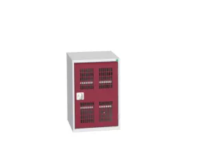 universele kast,HxBxD 800x525x550mm,2xStalen bodem,draaigrendelslot - 1