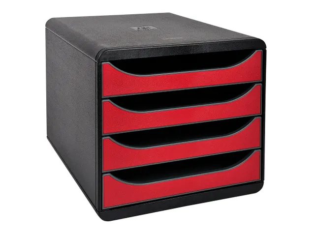 Ladenblok A4 Big-box Classic 4 Laden Zwart Rood