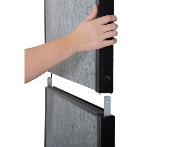 MAULconnecto Scheidingswand 1x donker Whiteboard kurk Mobiel Zilver