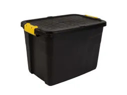 Robuuste Opbergbox 60 Liter Zwart Met Handgrepen