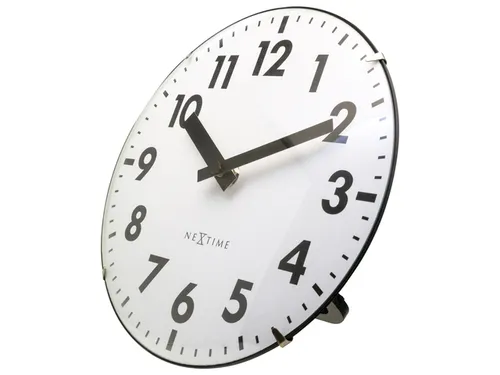 Tafelklok Nextime Duomo Mini 20 cm wit gebolde glazen lens
