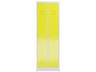 garderobekast 1800x590x500mm 2vak klink sokkel romp RAL7035 RAL1018 - 2