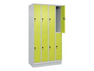 dubbeldekse locker,HxBxD 1950x1000x500mm,4x2vak.,vak B 250mm - 2