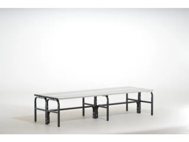 dubbele zitbank,HxL 450x2000mm,alu. lijsten,frame poedercoat.,RAL7016