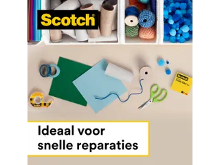 Plakband Scotch 665 12mmx6.3m dubbelzijdig + afroller - 6