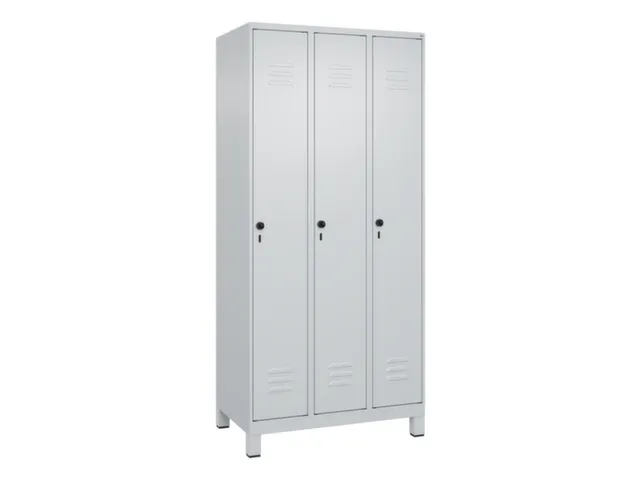 locker,HxBxD 1950x900x500mm,3vak,vak B 300mm,draaigrendel,voeten