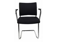 Bezoekersstoel Armleuningen Zwart Stof 450x480x450mm Sledeframe