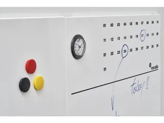 Whiteboard Rocada Skinclock 55x75cm wit gelakt met klok en kalender - 11