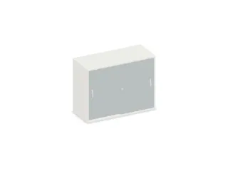 Schuifdeurkast 770x1000x430mm Romp Wit Decor Front Lichtgrijs - 1
