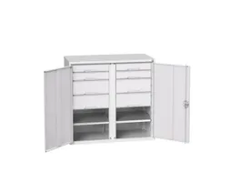 universele kast,HxBxD 1000x1050x550mm,2xStalen bodem,8lade(n)