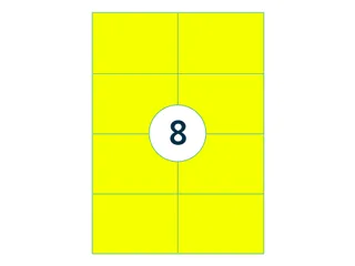 Etiket 105x74mm Fluor Geel 100 Vel - 2