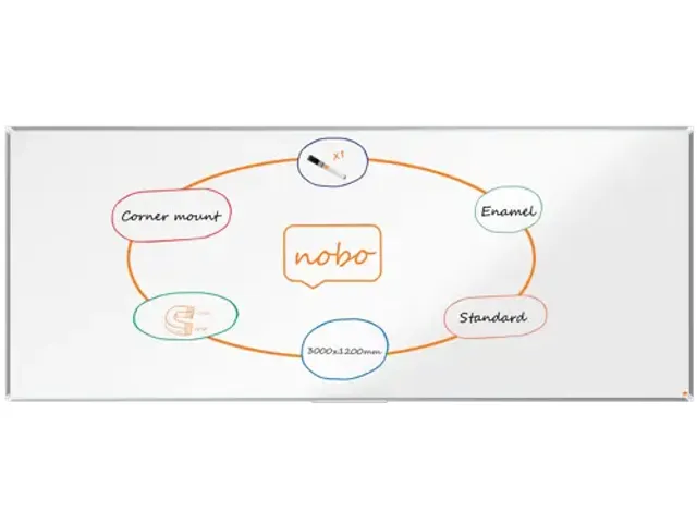 Nobo Whiteboard 120x300cm Premium Plus Magnetisch Emaille