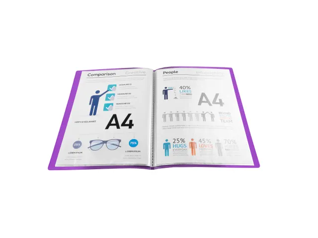 Protège-documents couverture carte semi rigide Teksto 60 vues - A4 -