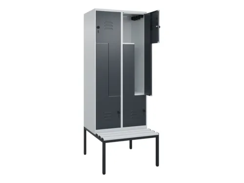 Z-garderobekast,HxBxD 2120x800x815mm,4vak,vak B 400mm,draaigrendel