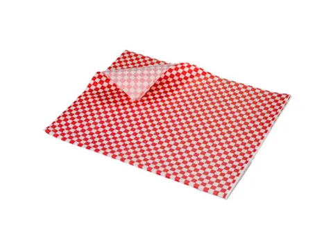 Vetvrij papier Rood-Wit geblokt 25x20cm 500 stuks