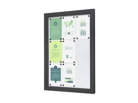 Outdoor Vergrendelbaar Notitiebord Slim 9xA4 Antraciet