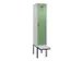 locker met bank,voor scheiding van kleding,HxBxD 2120x400x815mm,1vak