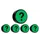 Magneet vraagteken 35mm groen 5 stuks