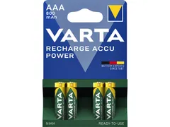 Batterij oplaadbaar Varta 4xAAA 800mAh ready2use