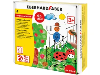 Vingerverf Eberhard Faber 100ml geel, rood, blauw, groen - 2