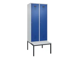 locker met bank,HxBxD 2120x800x815mm,2vak,vak B 400mm,cilinderslot - 2