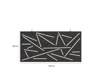 Akoestisch plafondpaneel met patroon uitsnede 60x120cm Zwart - 2