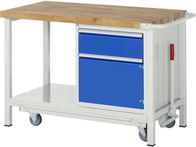 Werkbank 880x1250x700mm Beukenhouten Werkblad 1lade Kast