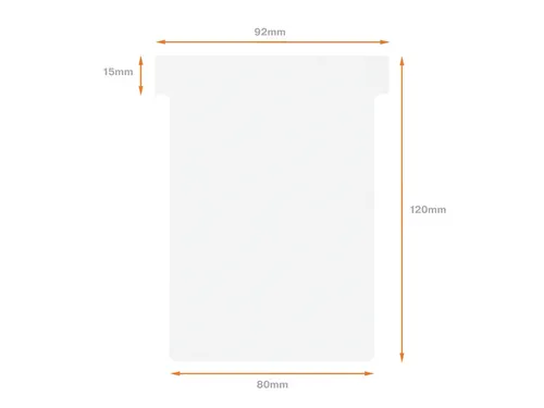 Planbord T-kaart Nobo nr 3 80mm wit