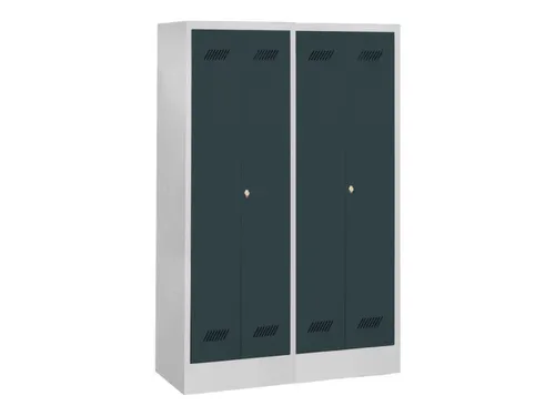 garderobekast,HxBxD 1850x1170x500mm,4vak,RAL7035,front RAL7016