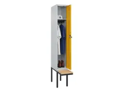 locker met bank,HxBxD 2120x300x815mm,1vak,vak B 300mm,draaigrendel